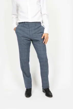 Mid-blue Brinsley Pow Check Trouser