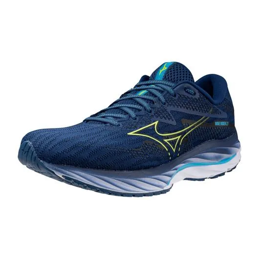 Mizuno | Wave Rider 27 | Men's | Navy Peony/Sharp Green