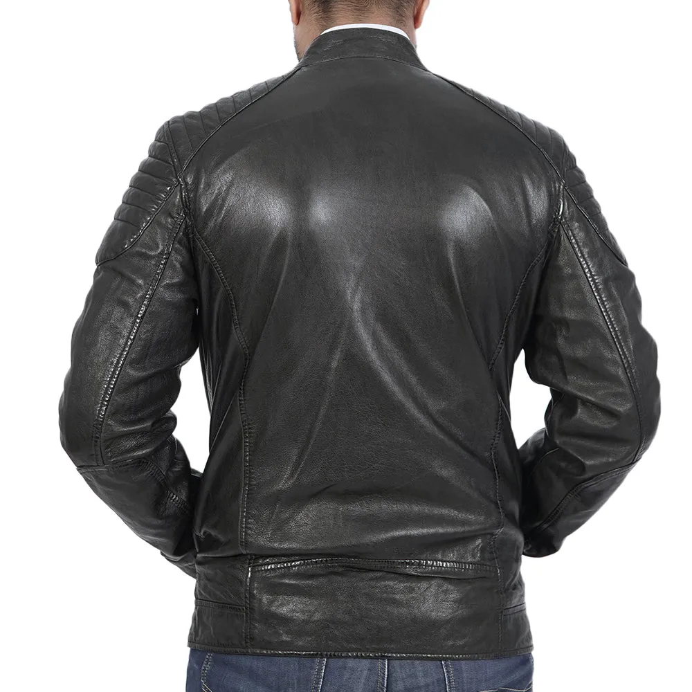 Moore Black Leather Jacket