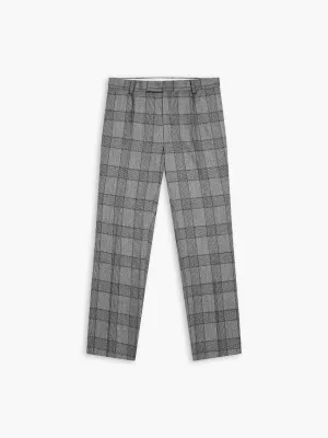 Moore Slim Fit Grey Check Trousers