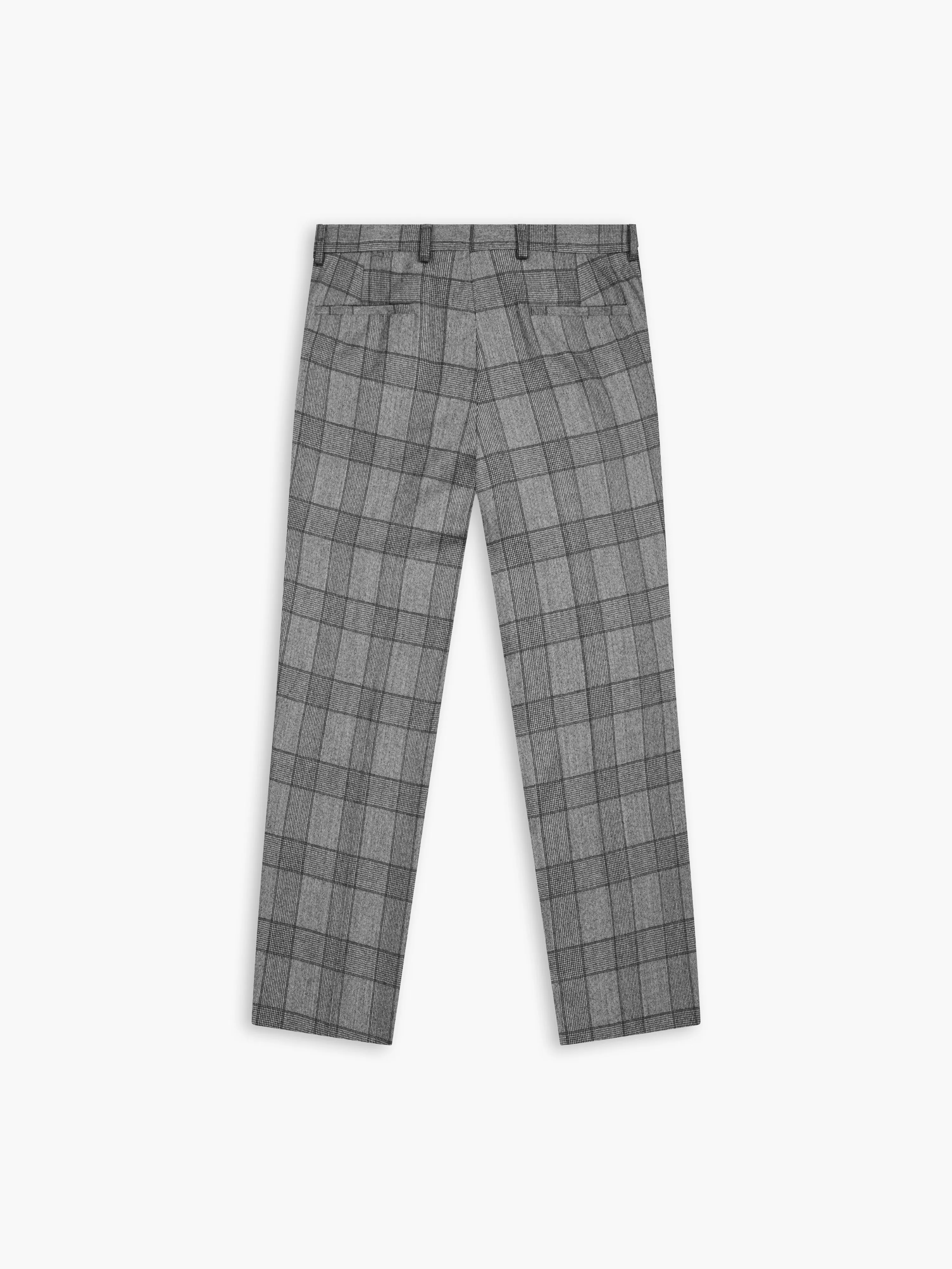 Moore Slim Fit Grey Check Trousers