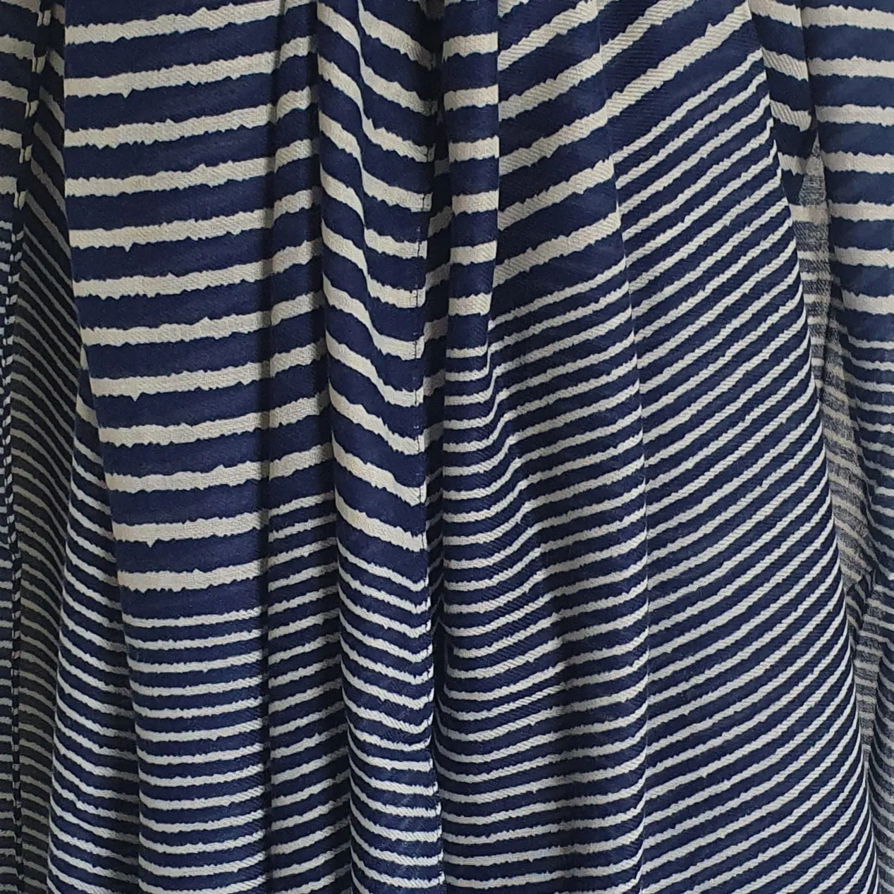 Navy Blue & White Stripe Coastal Scarf