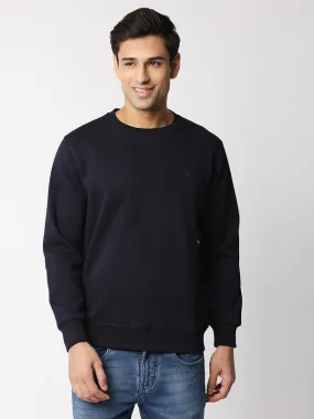 Navy Blue Round Neck Sweatshirt