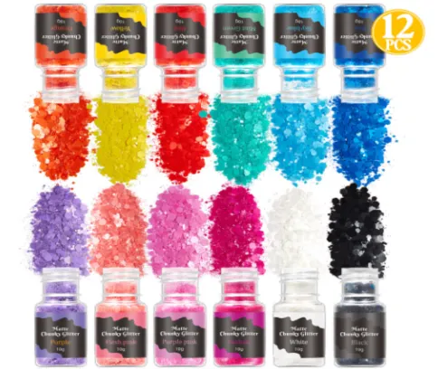 NEON Chunky Glitter 12 Piece Set - MOQ 50 pcs