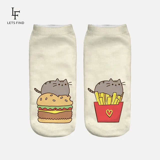 New 3D Print Socks Pusheen Giraffe avocado Flag fish Women Socks Cute  Ankle Sock Multiple Cartoons Casual Type Teenager Socks