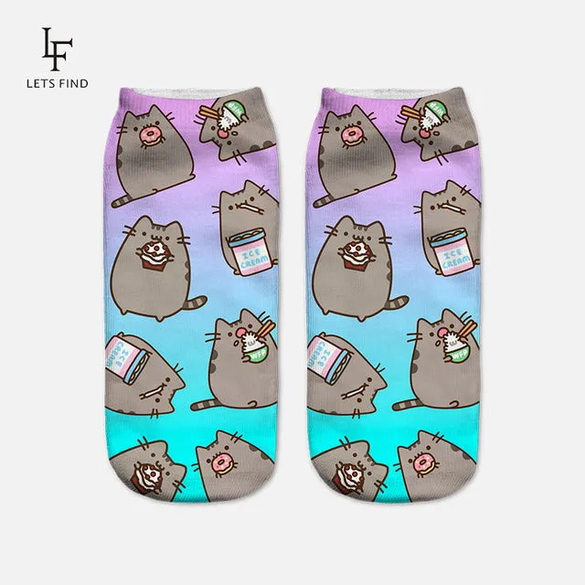 New 3D Print Socks Pusheen Giraffe avocado Flag fish Women Socks Cute  Ankle Sock Multiple Cartoons Casual Type Teenager Socks