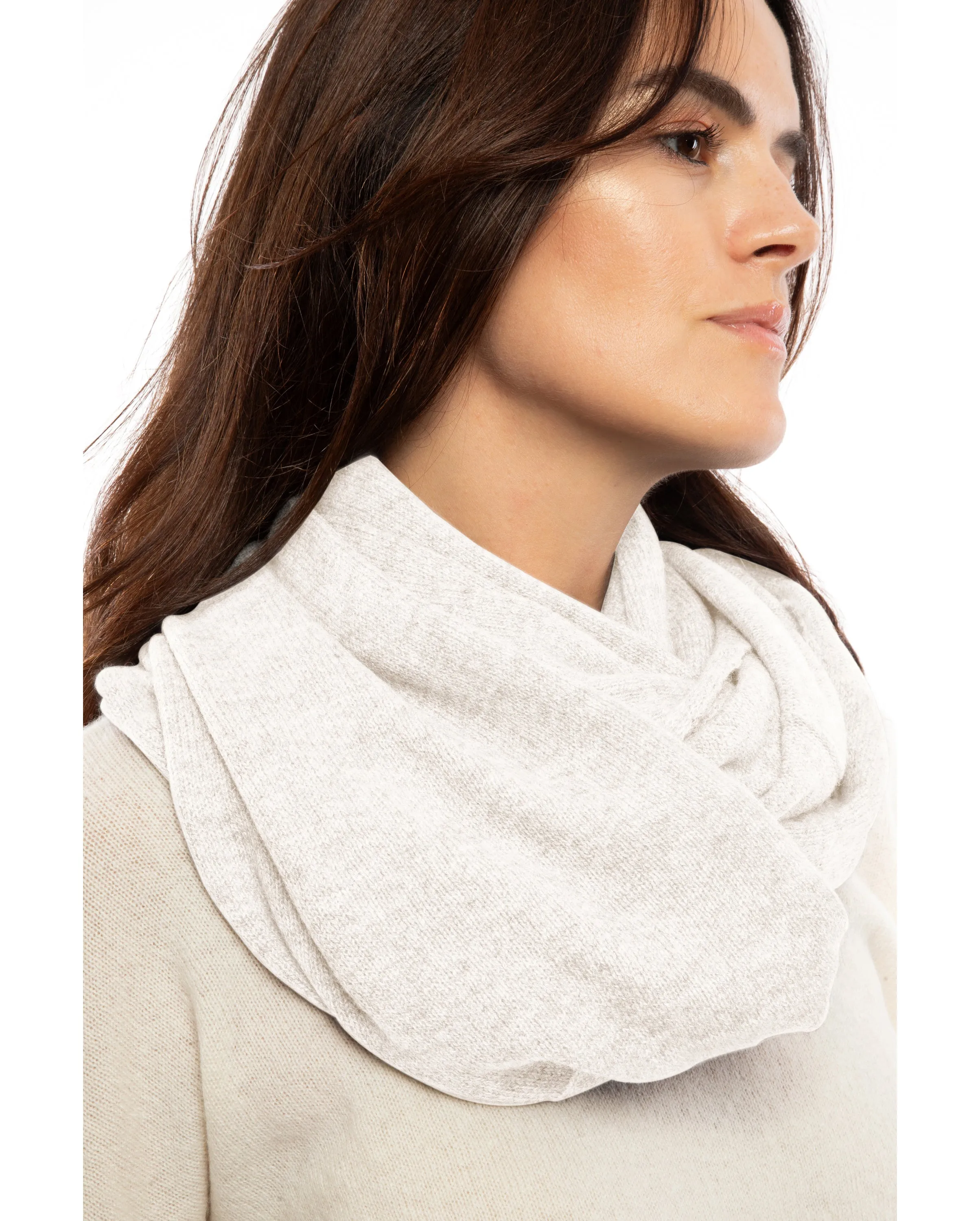 NEW FALL 24 - Women's Maxi Cashmere Neck Scarf Milk White