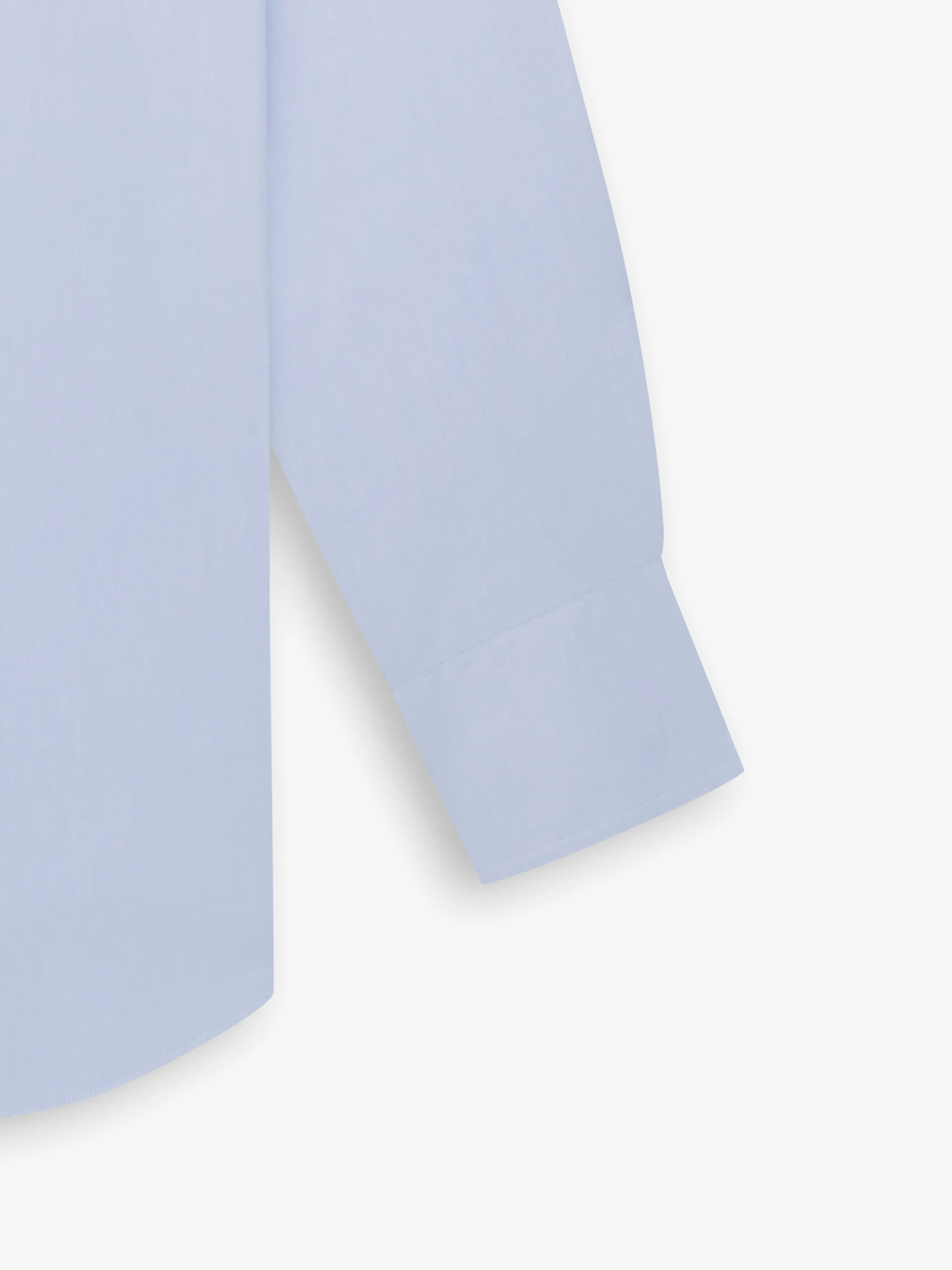 Non-Iron Pale Blue Twill Slim Fit Single Cuff Classic Collar Shirt