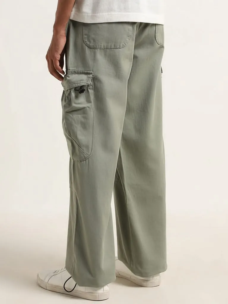 Nuon Sage Mid-Rise Relaxed-Fit Cotton Chinos