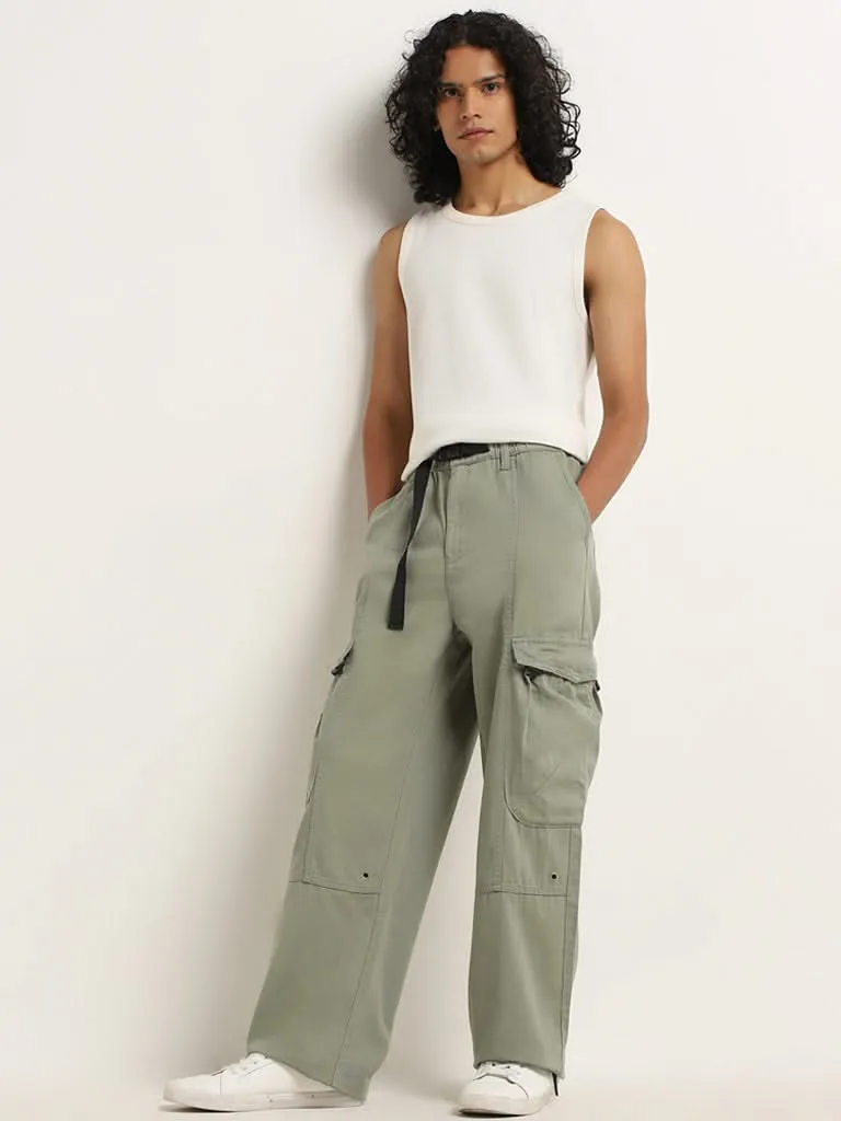 Nuon Sage Mid-Rise Relaxed-Fit Cotton Chinos