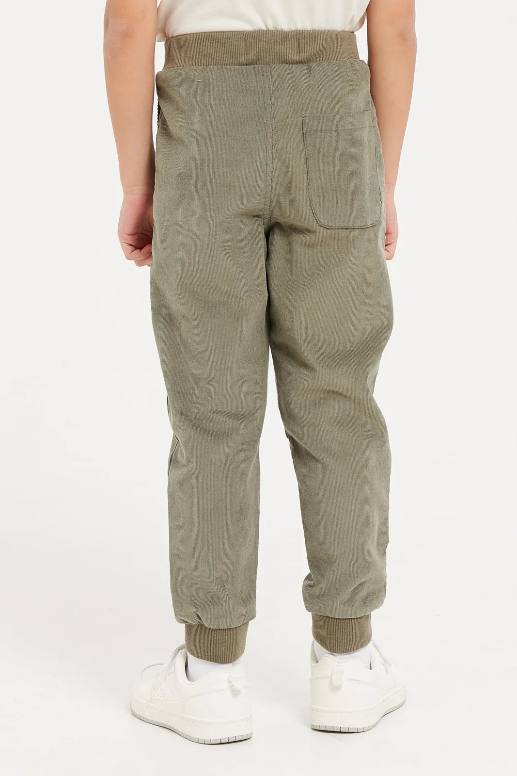 Olive Corduroy Lined Pullon Trouser