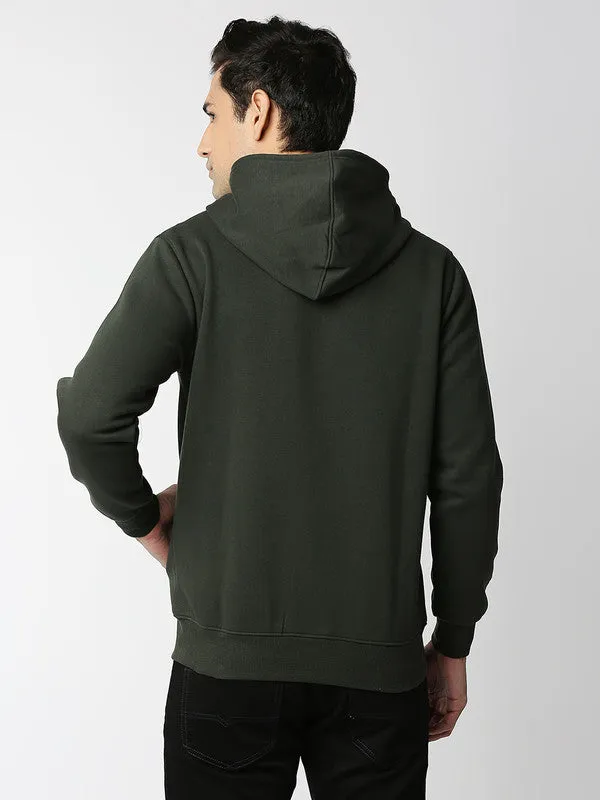 Olive Fleece Full-Zip Hoodie