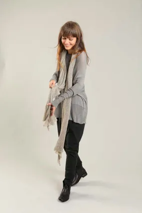 Open knit handmade Prevo scarf - Light Taupe