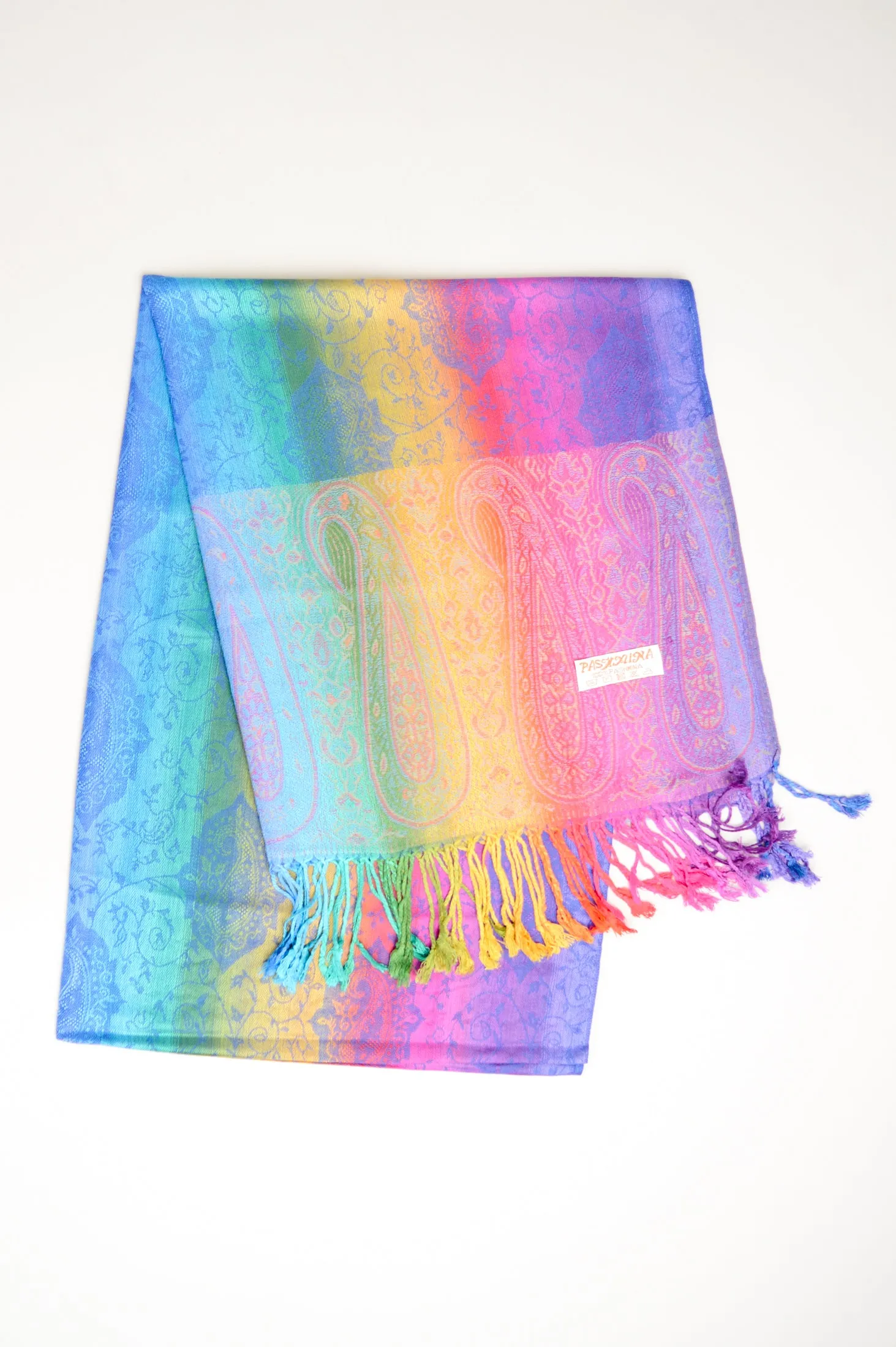 Pashmina Scarf, Rainbow Paisley