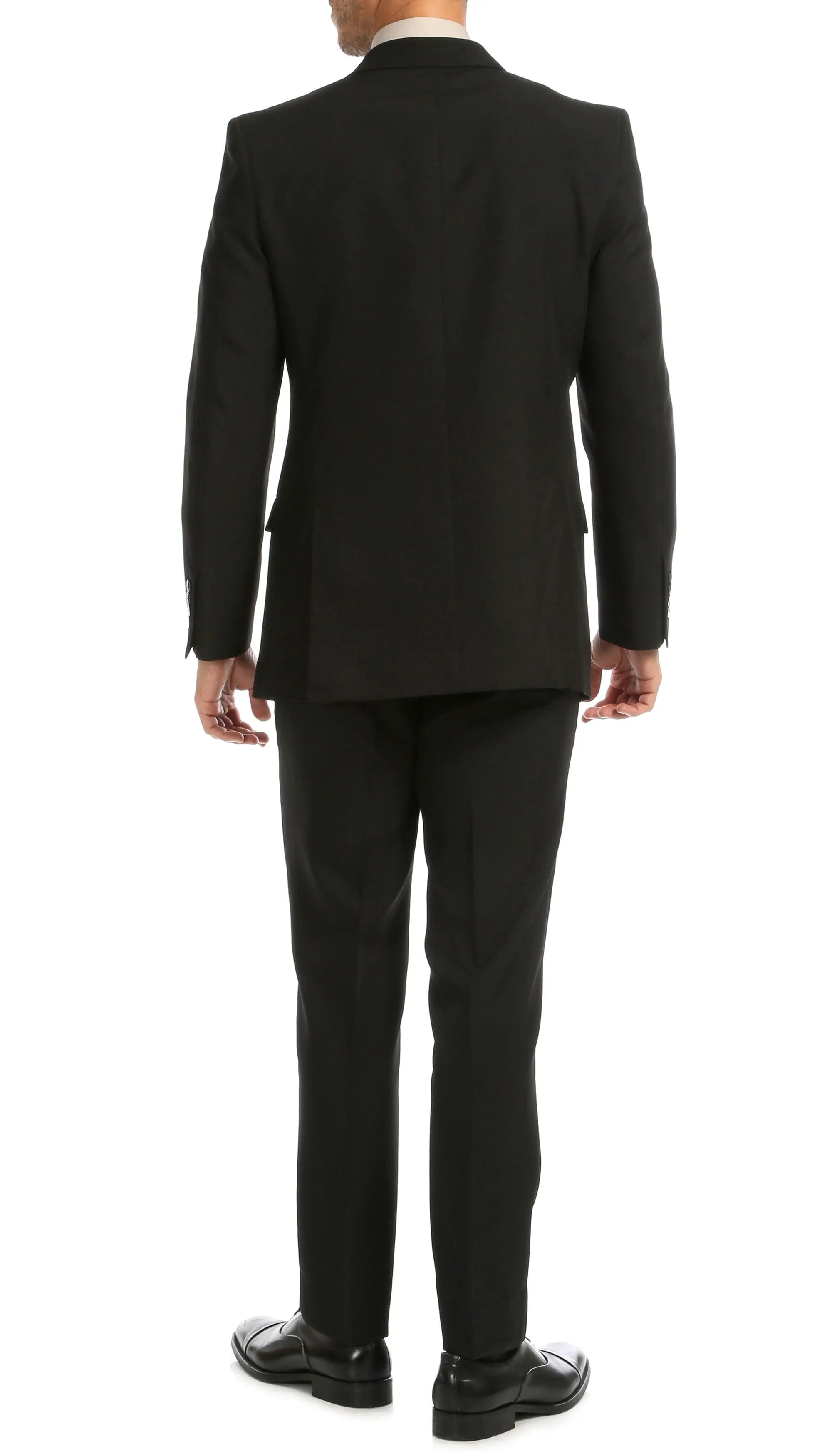 PL1969 Mens Black Slim Fit 2pc Suit