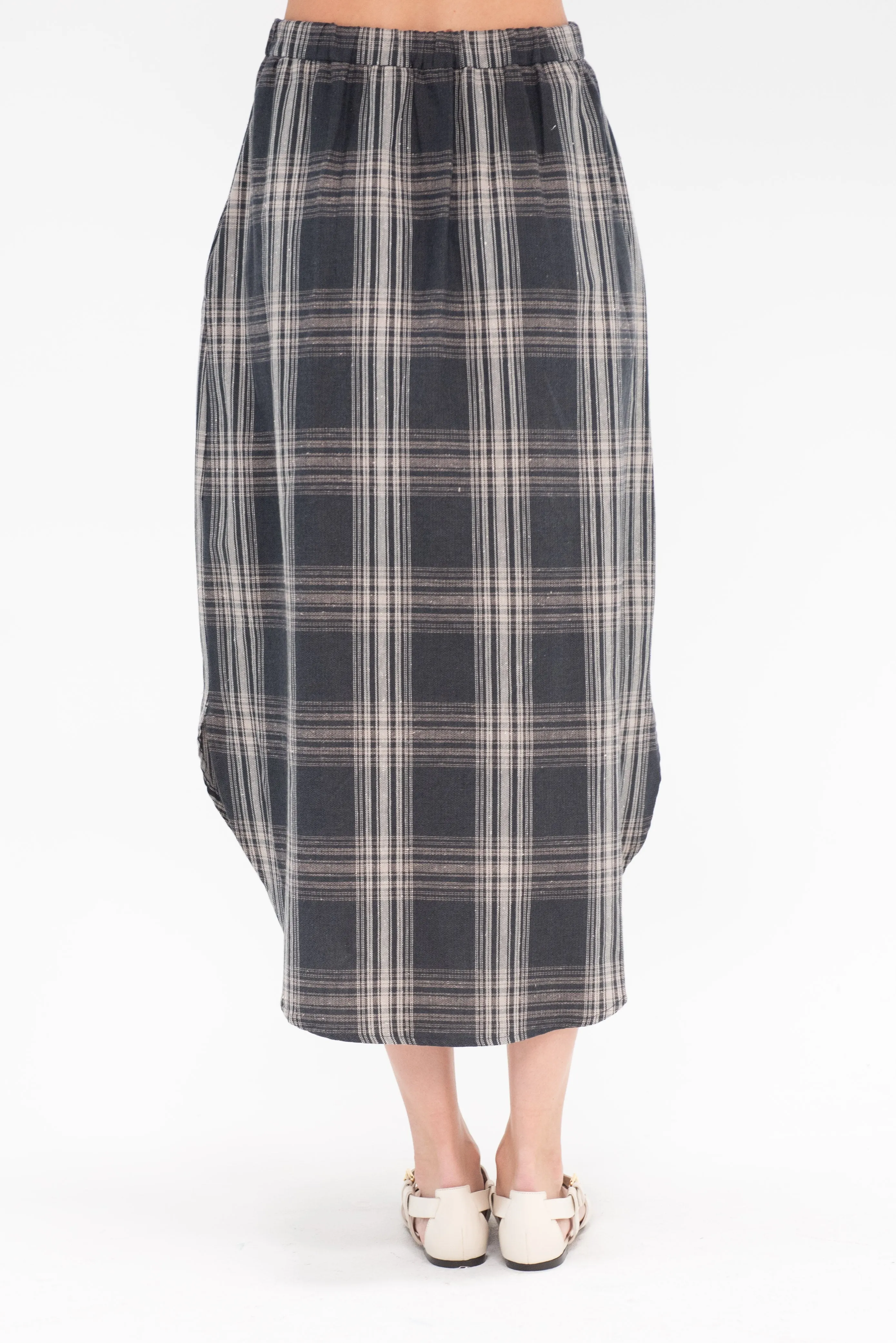 Plaid Placket Skirt, Plaid