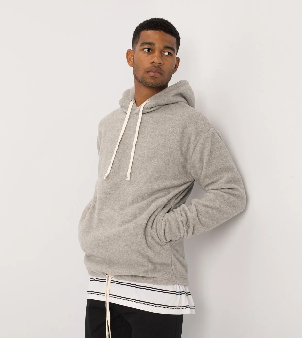 Polar Rugger Hood Sweat Grey Marle - Sale