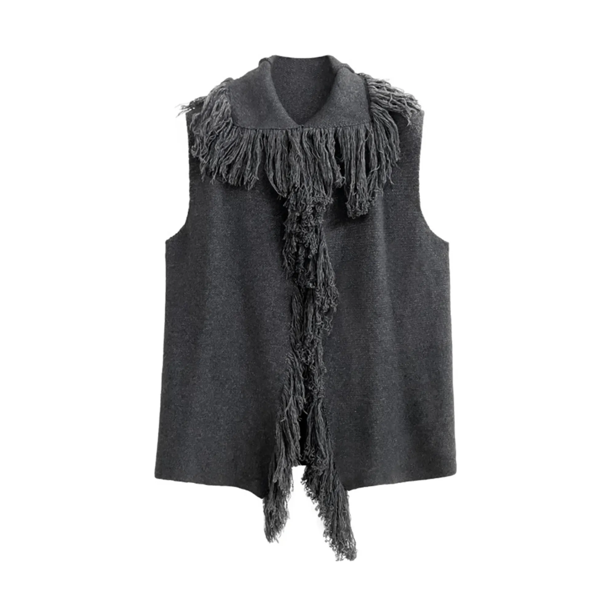 Pre Order:  Soft Tasseled Sleeveless Knit Top