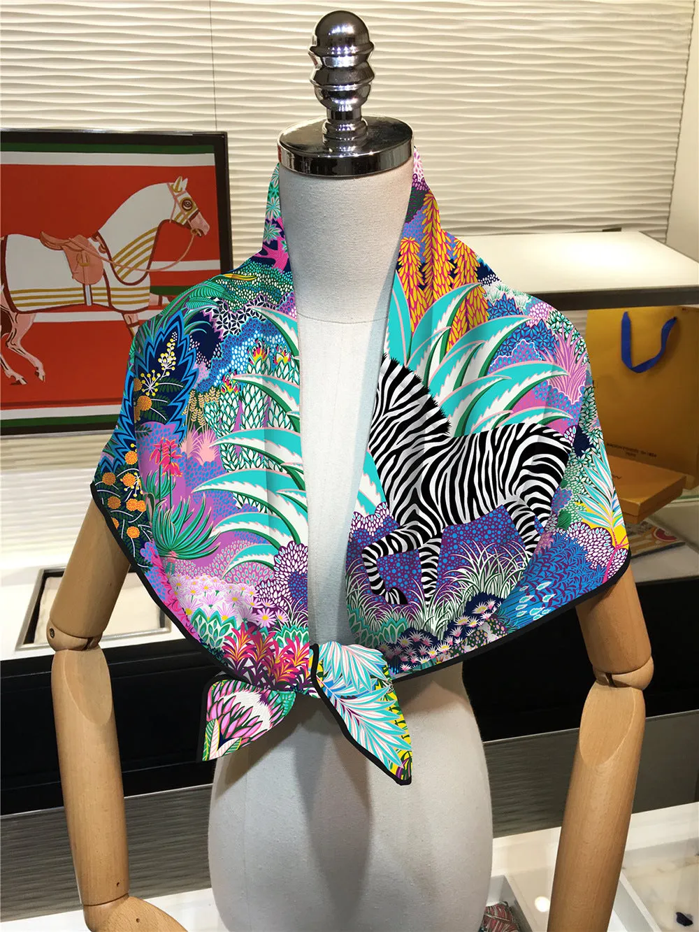 Pre Order:  Zebra Jungle Square Scarf