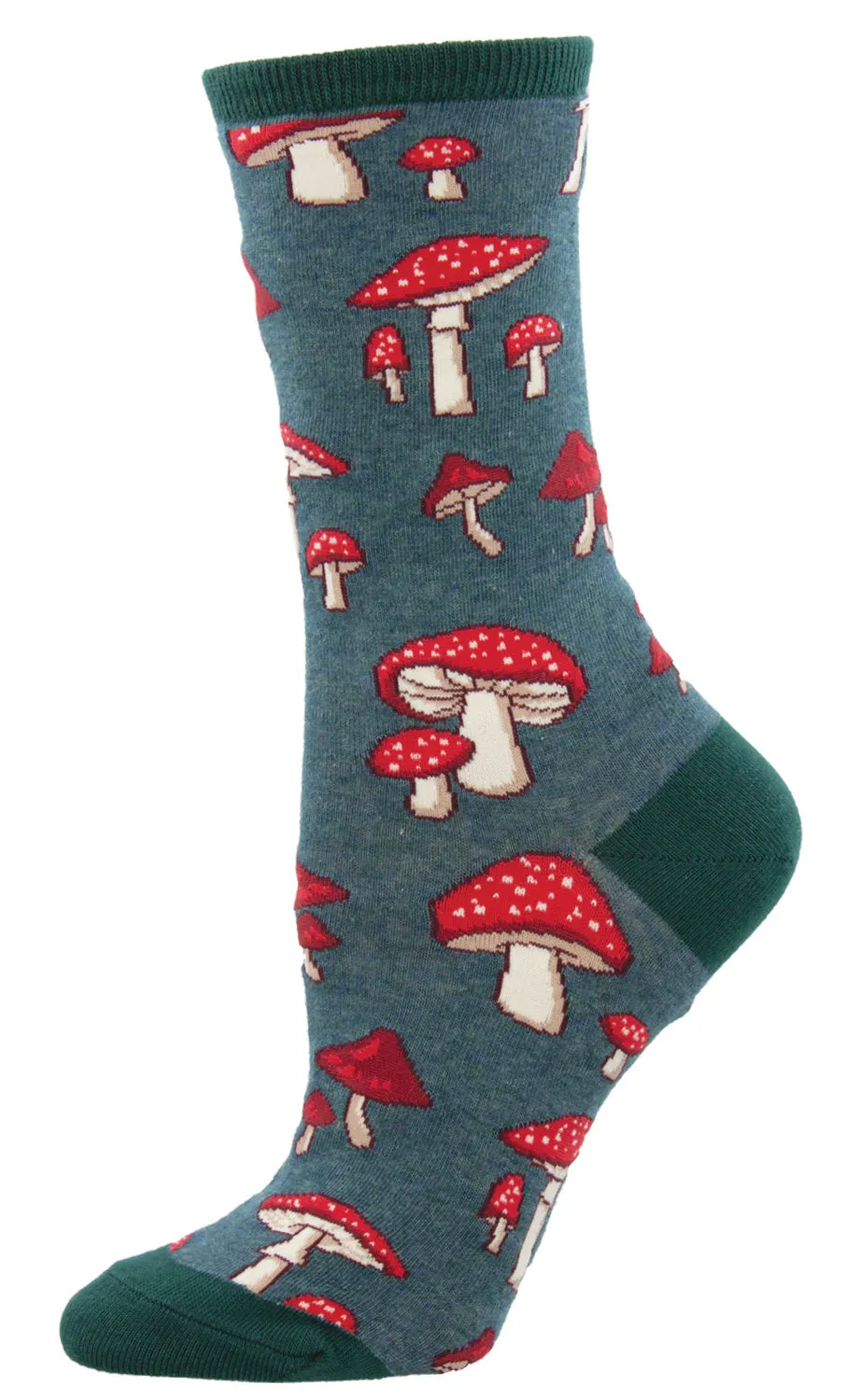 Pretty Fly For A Fungi (Green Heather) Women's Crew Socks