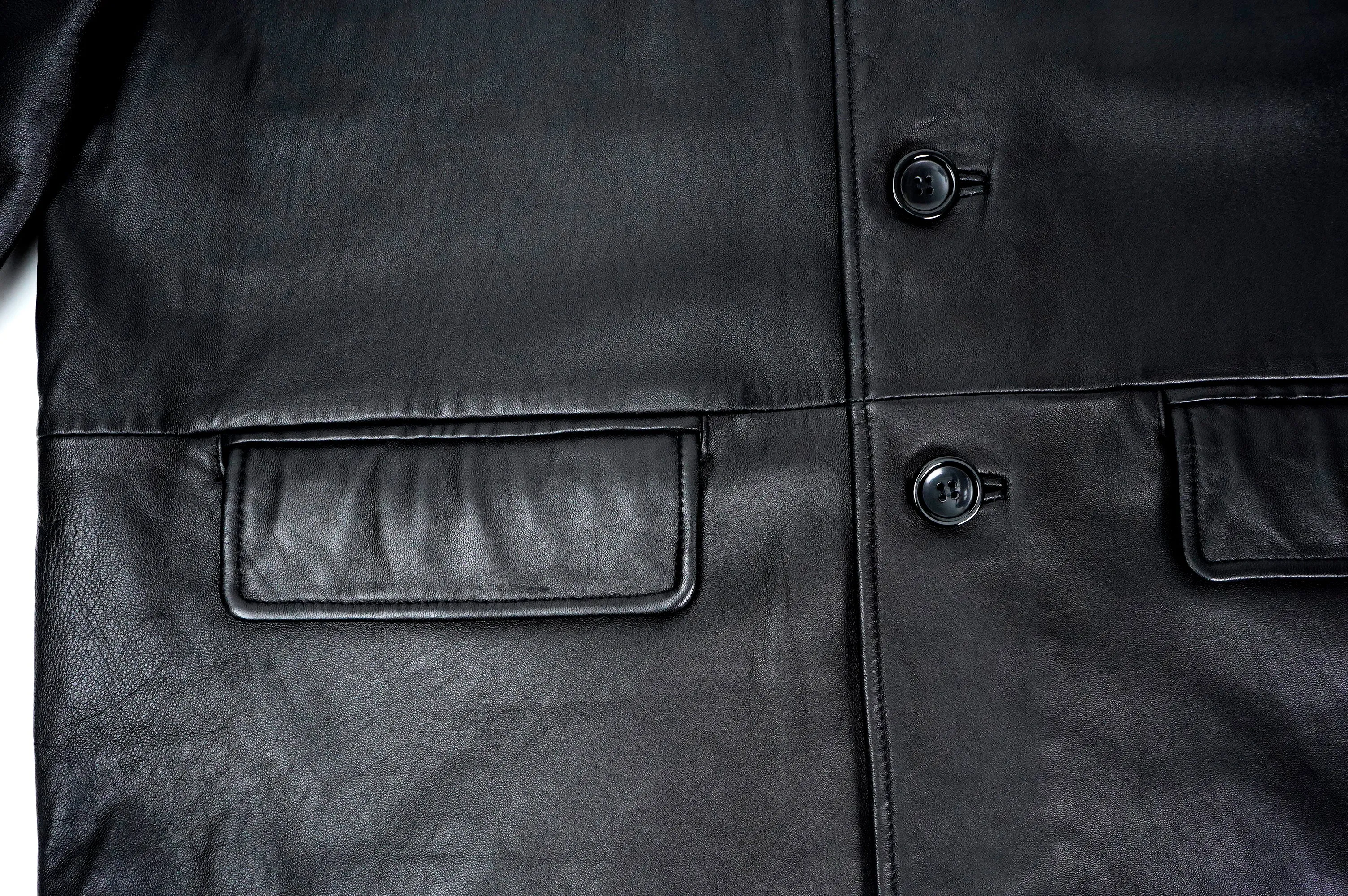 "PERRY ELLIS" -Leather Car Coat-