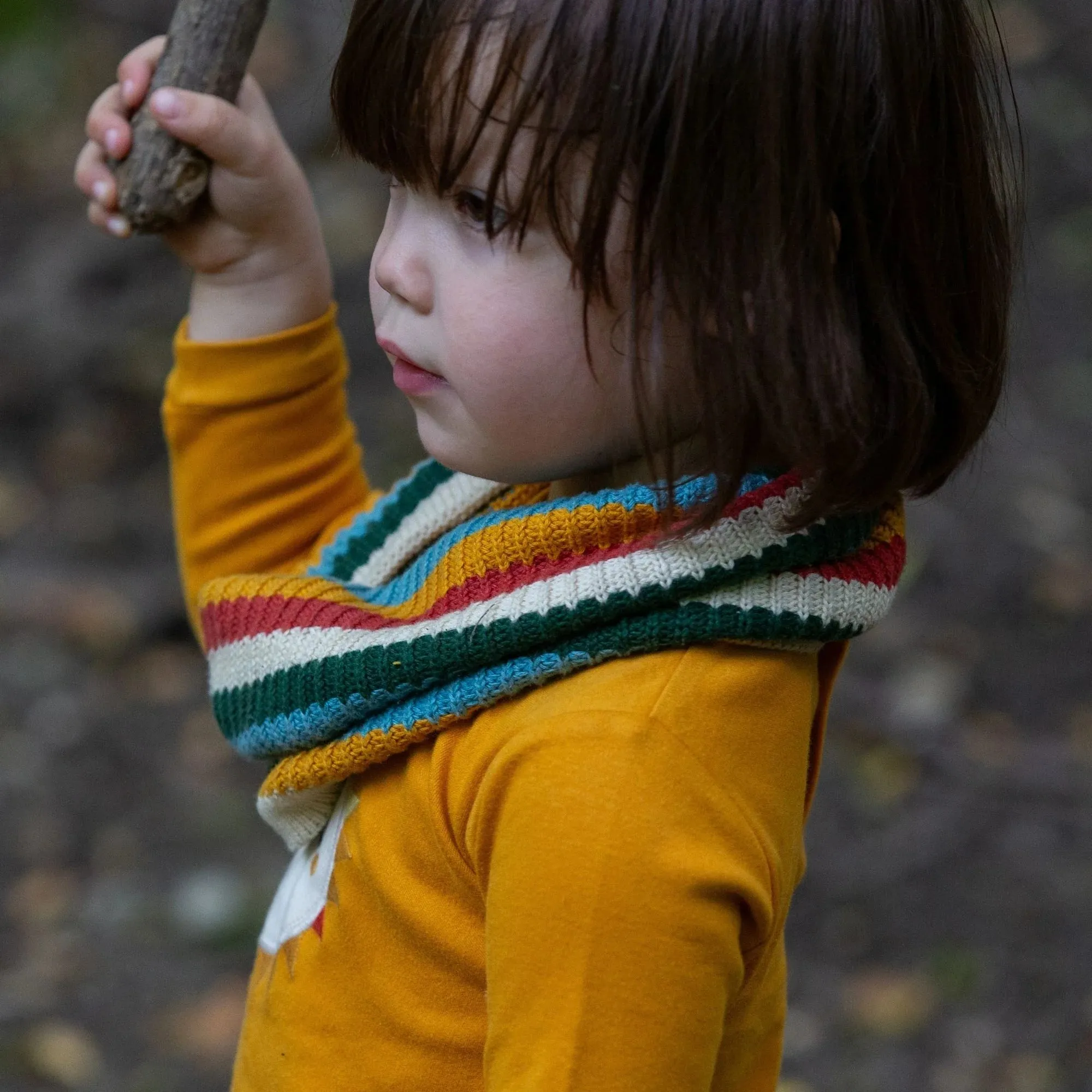 Rainbow Striped Knitted Snood