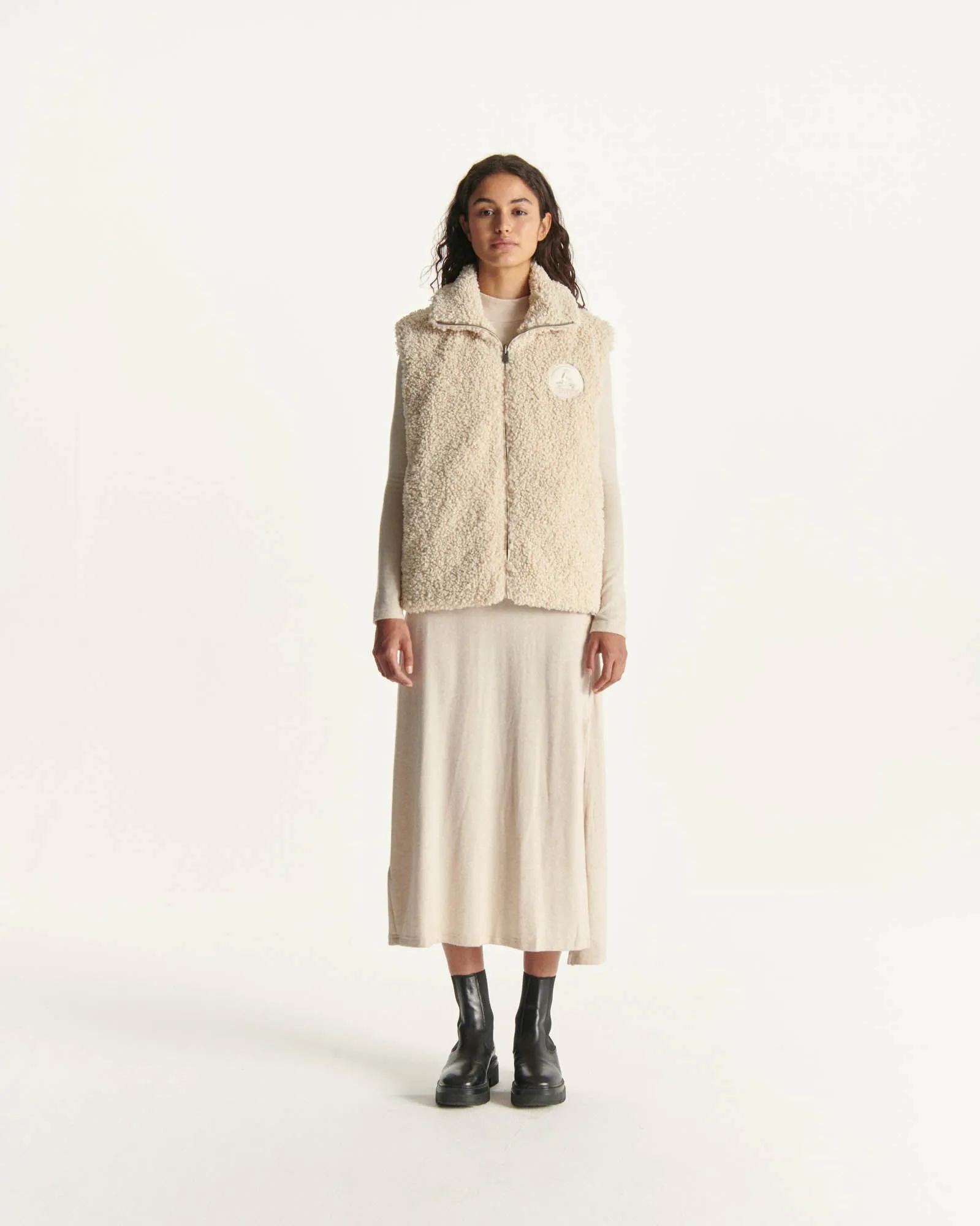 Reversible Sleeveless Coat Great Cold Natural Daria