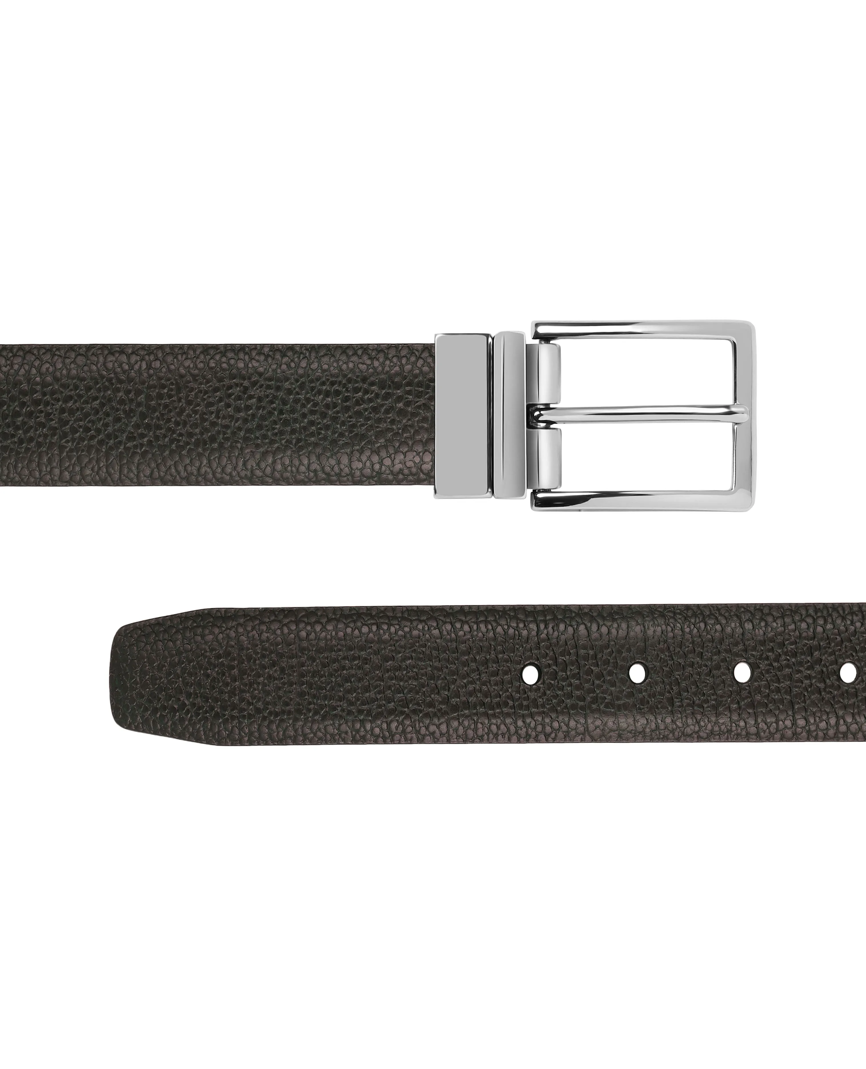 Reversible Textured Black and Brown Belt