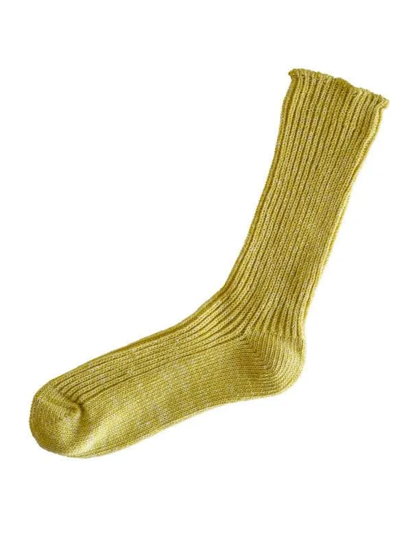 Ribbed Hemp Cotton Socks - Vintage Yellow