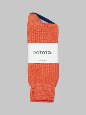 ROTOTO Cotton Waffle Crew Socks Light Orange