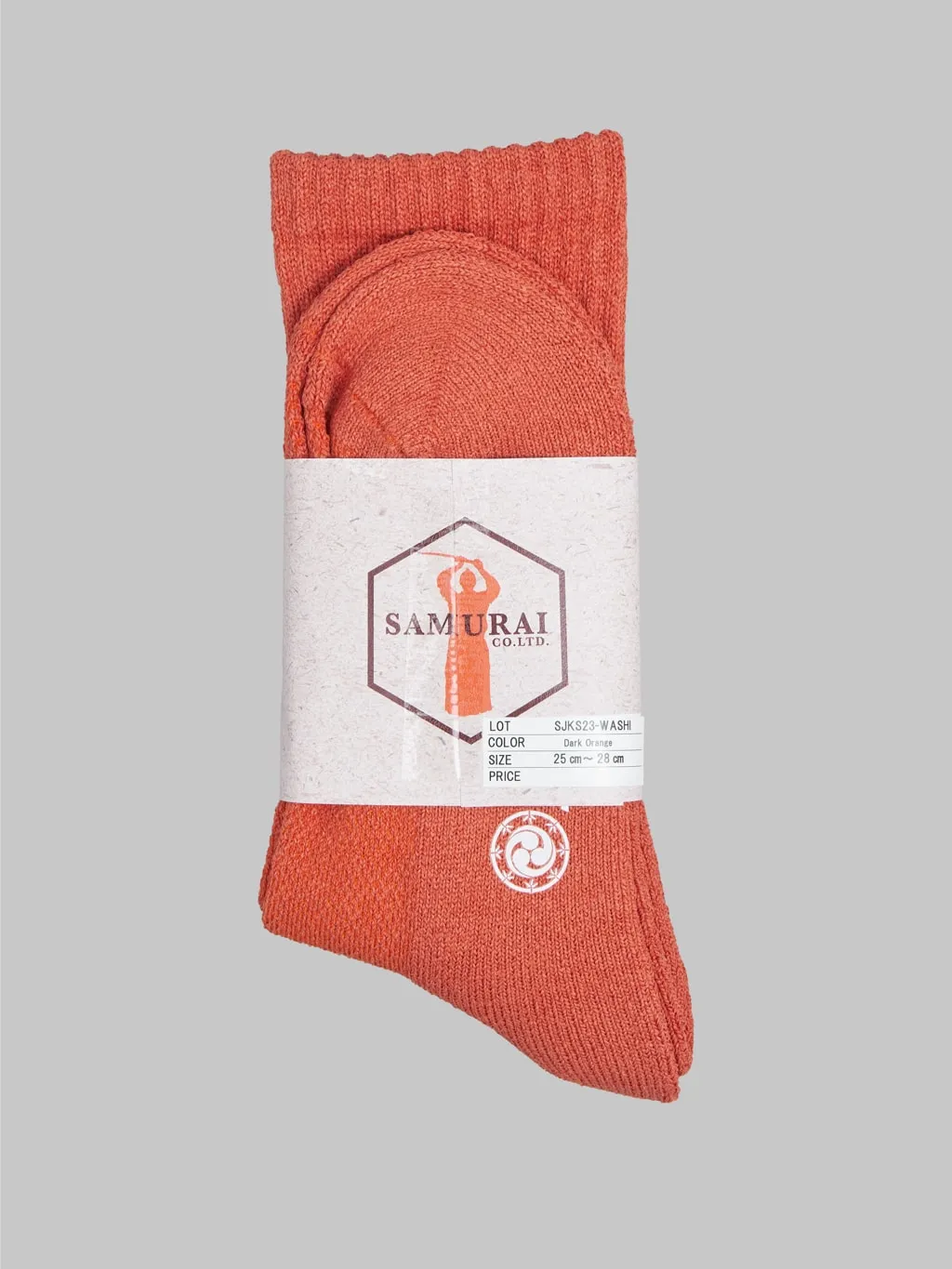 Samurai Jeans SJKS24 Japanese "Washi Paper" Socks Orange