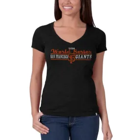 San Francisco Giants 47 Brand Womens 2014 World Series Black V-Neck T-Shirt