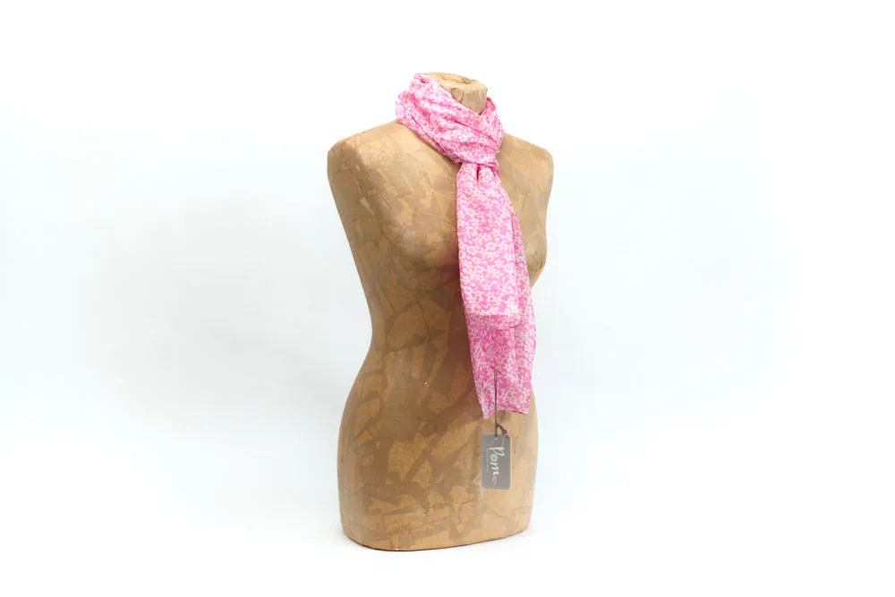 Silk Scarf - Pink Flower