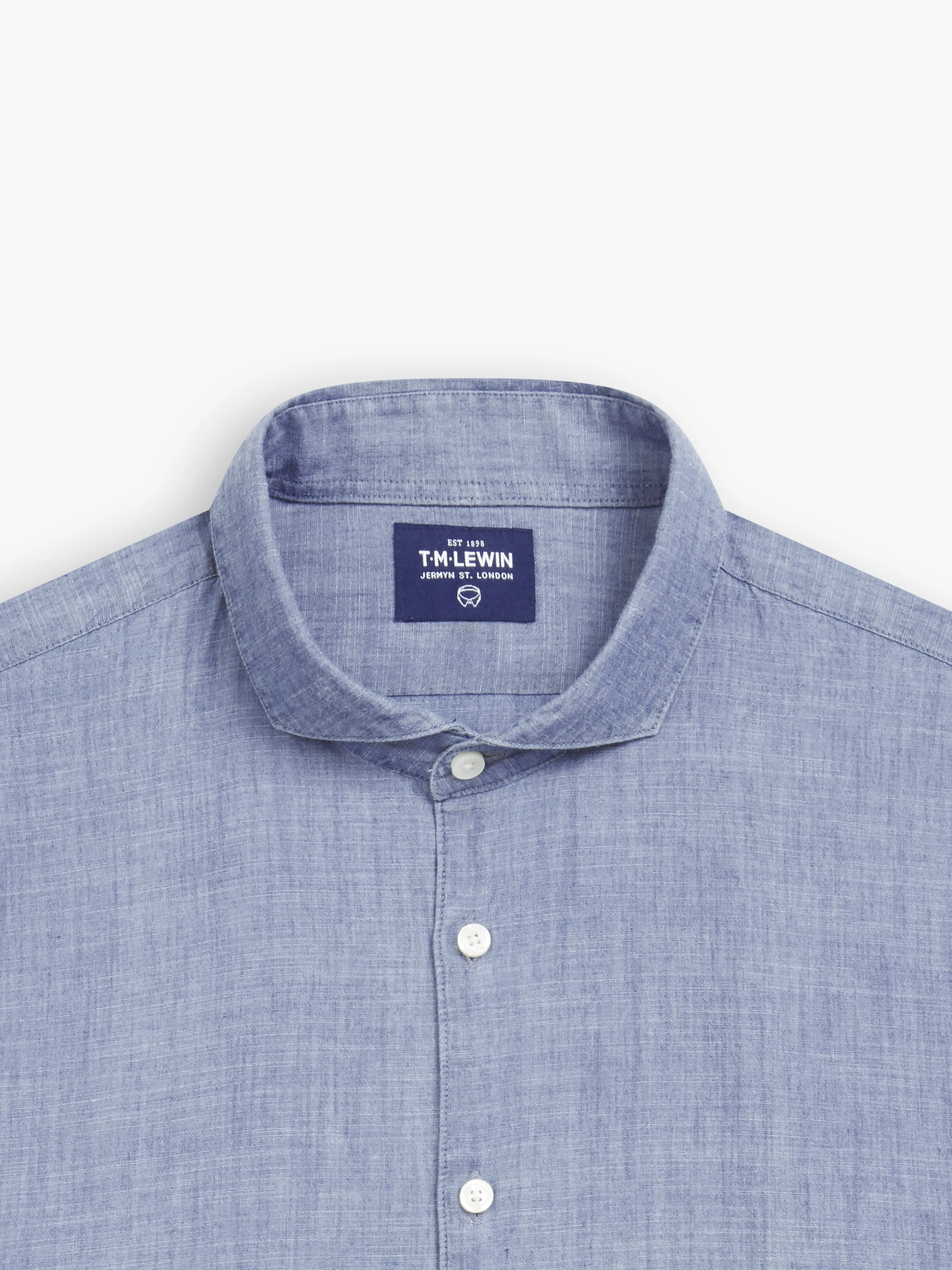 Slim Fit Chambray Cutaway Collar Shirt