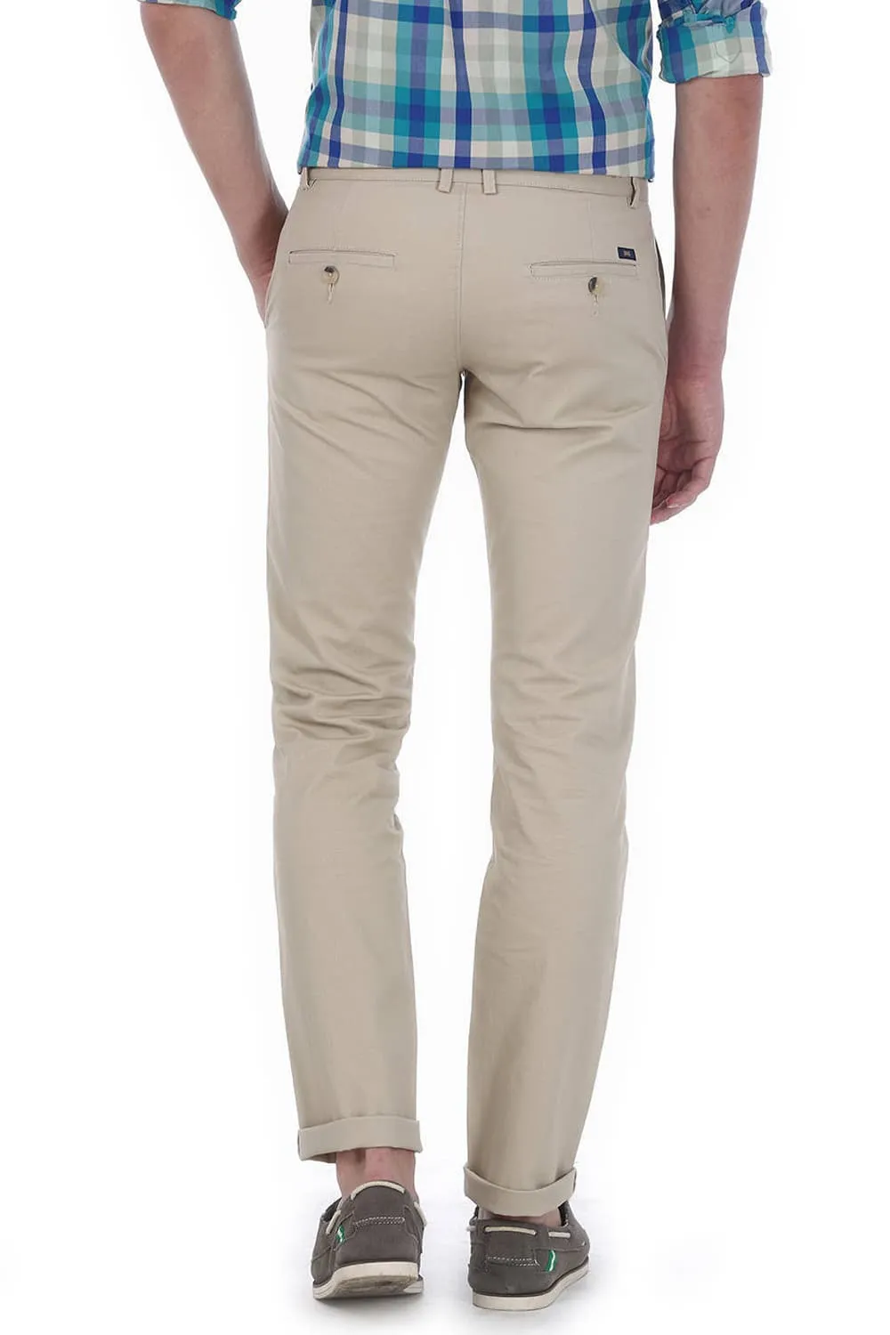 Slim Fit Weave Ribbed Trousers