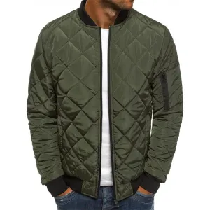 Solid Color Jacket Cotton-padded Puffer zip up Jacket Linge Stitched Thickened Collar Cotton-padded Jacket Winter Warm Cotton-padded Jacket