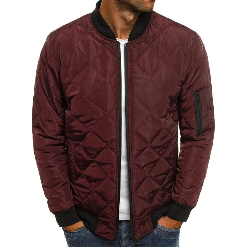 Solid Color Jacket Cotton-padded Puffer zip up Jacket Linge Stitched Thickened Collar Cotton-padded Jacket Winter Warm Cotton-padded Jacket