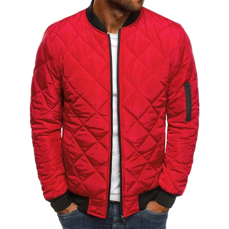 Solid Color Jacket Cotton-padded Puffer zip up Jacket Linge Stitched Thickened Collar Cotton-padded Jacket Winter Warm Cotton-padded Jacket