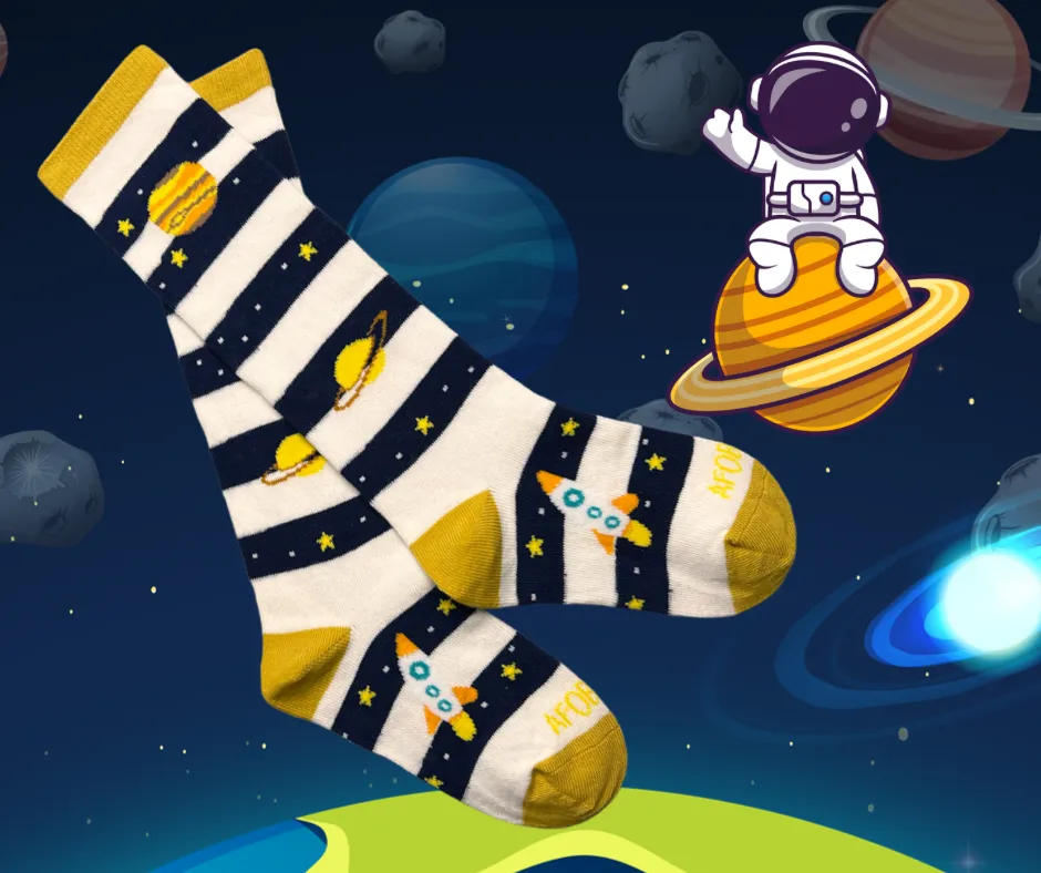 Spaceshot Collection: Knee High Socks - Perfect for AFOs and other orthotics