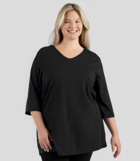 Stretch Naturals Lite 3/4 Sleeve V-Neck Tunic Basic Colors