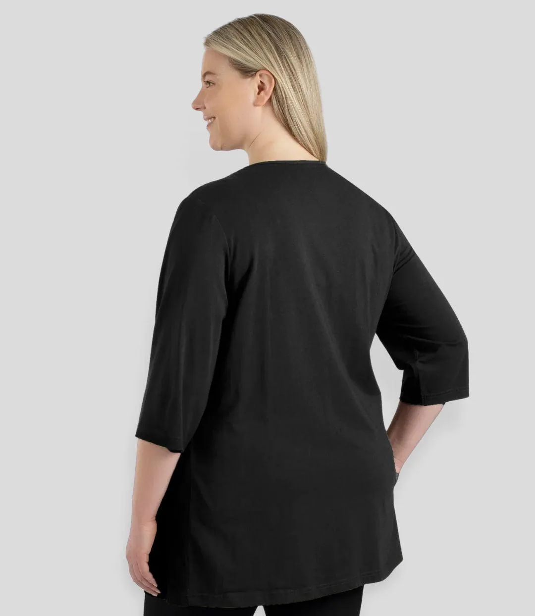 Stretch Naturals Lite 3/4 Sleeve V-Neck Tunic Basic Colors