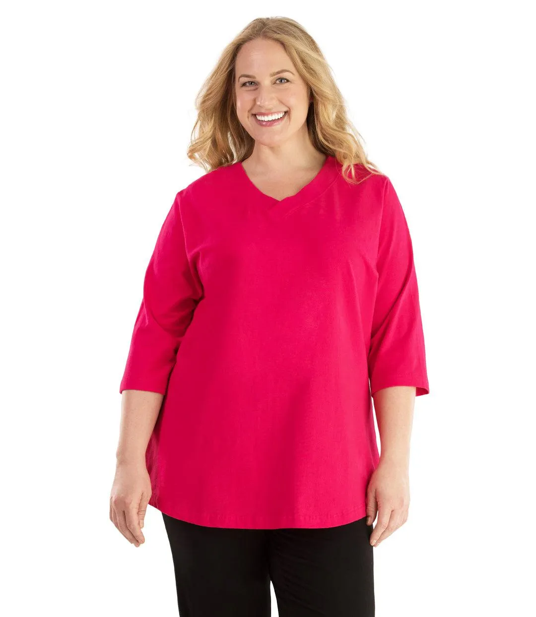 Stretch Naturals Vee Neck Top - FINAL SALE