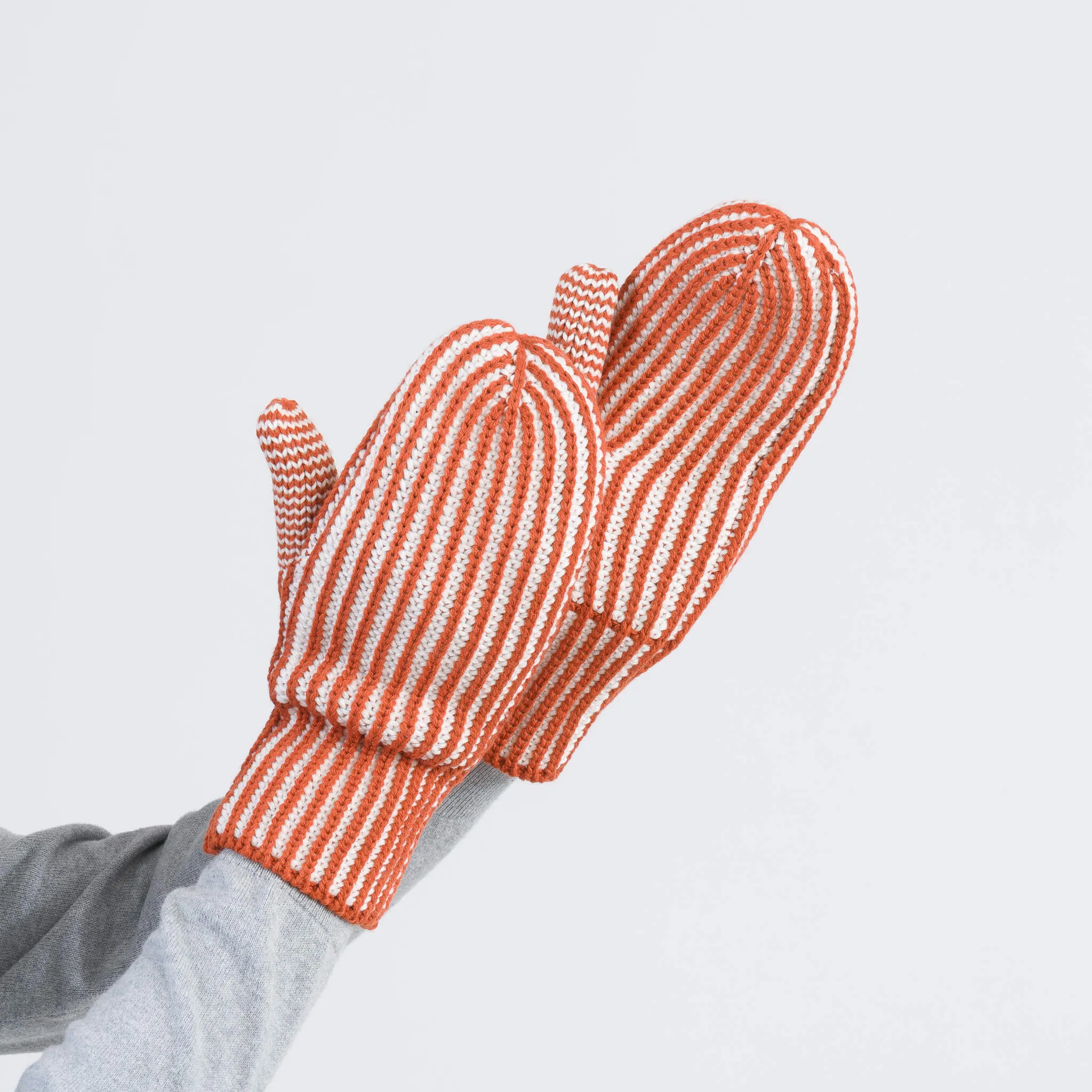 Stripe Knit Mittens