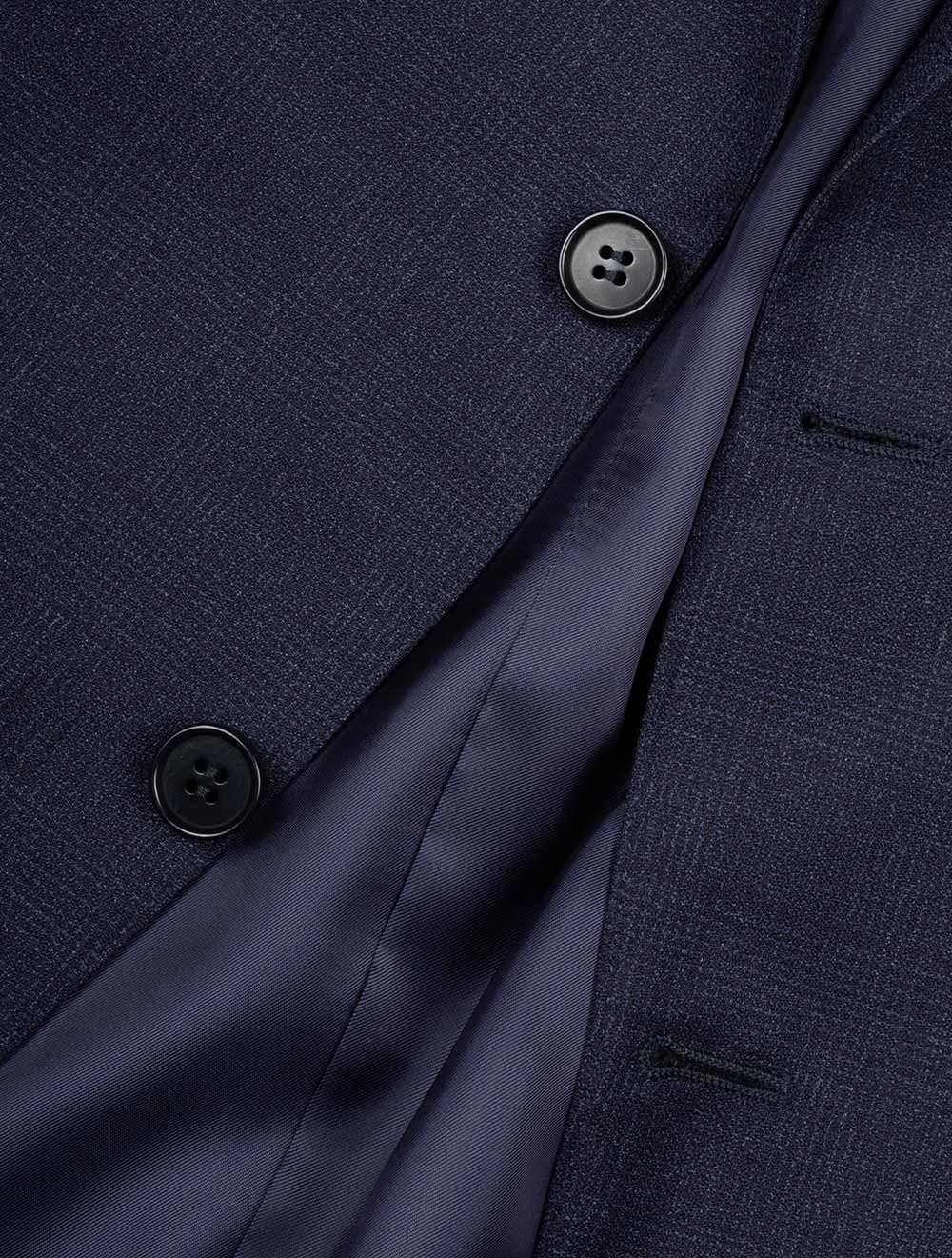 Subtle Check Suit Navy