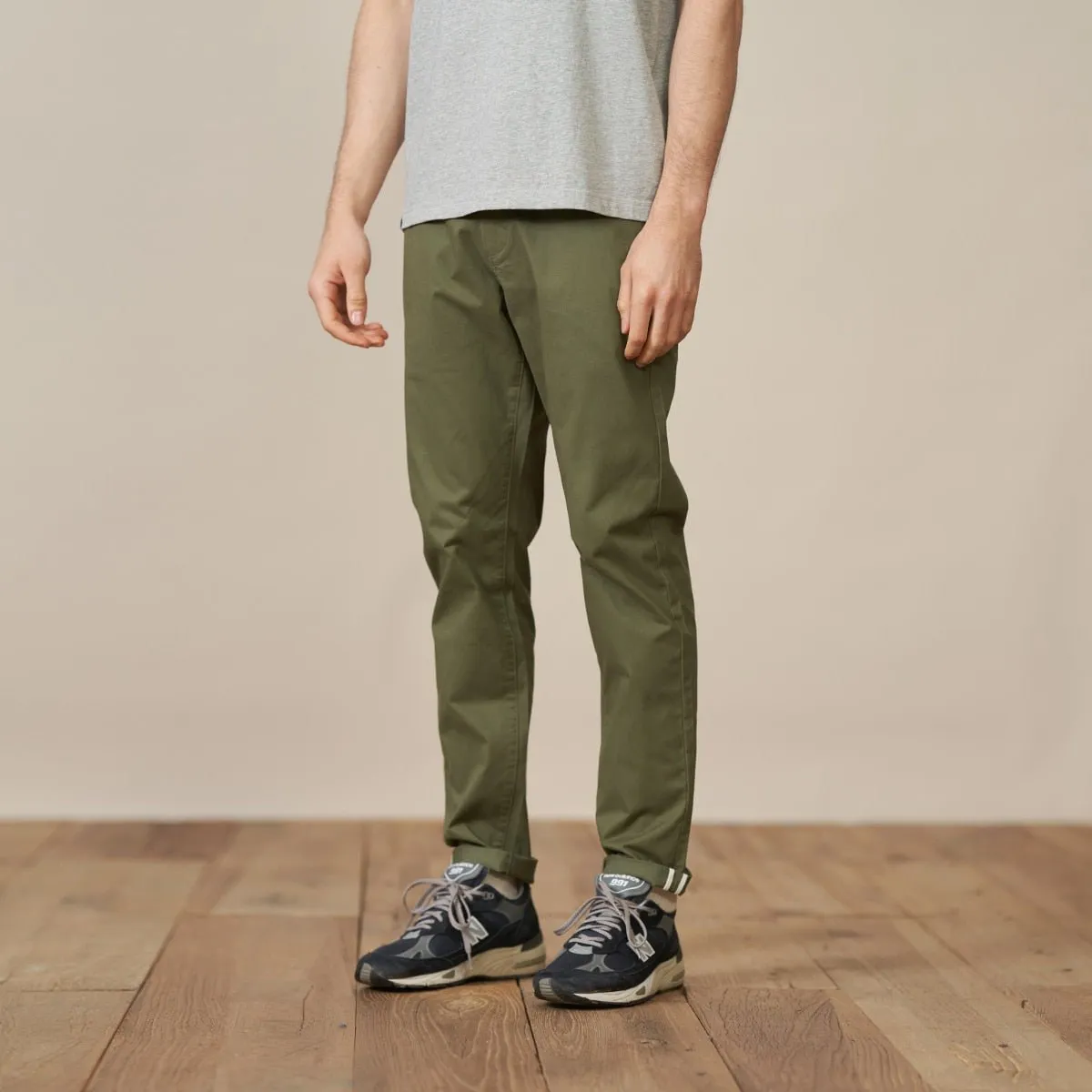 Tapered Pants Men Basic Chinos