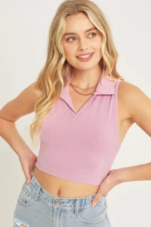 Tatum Crop Polo Top