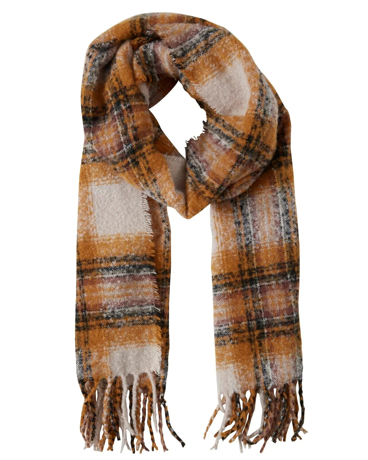 The Cala Scarf - Orange Plaid