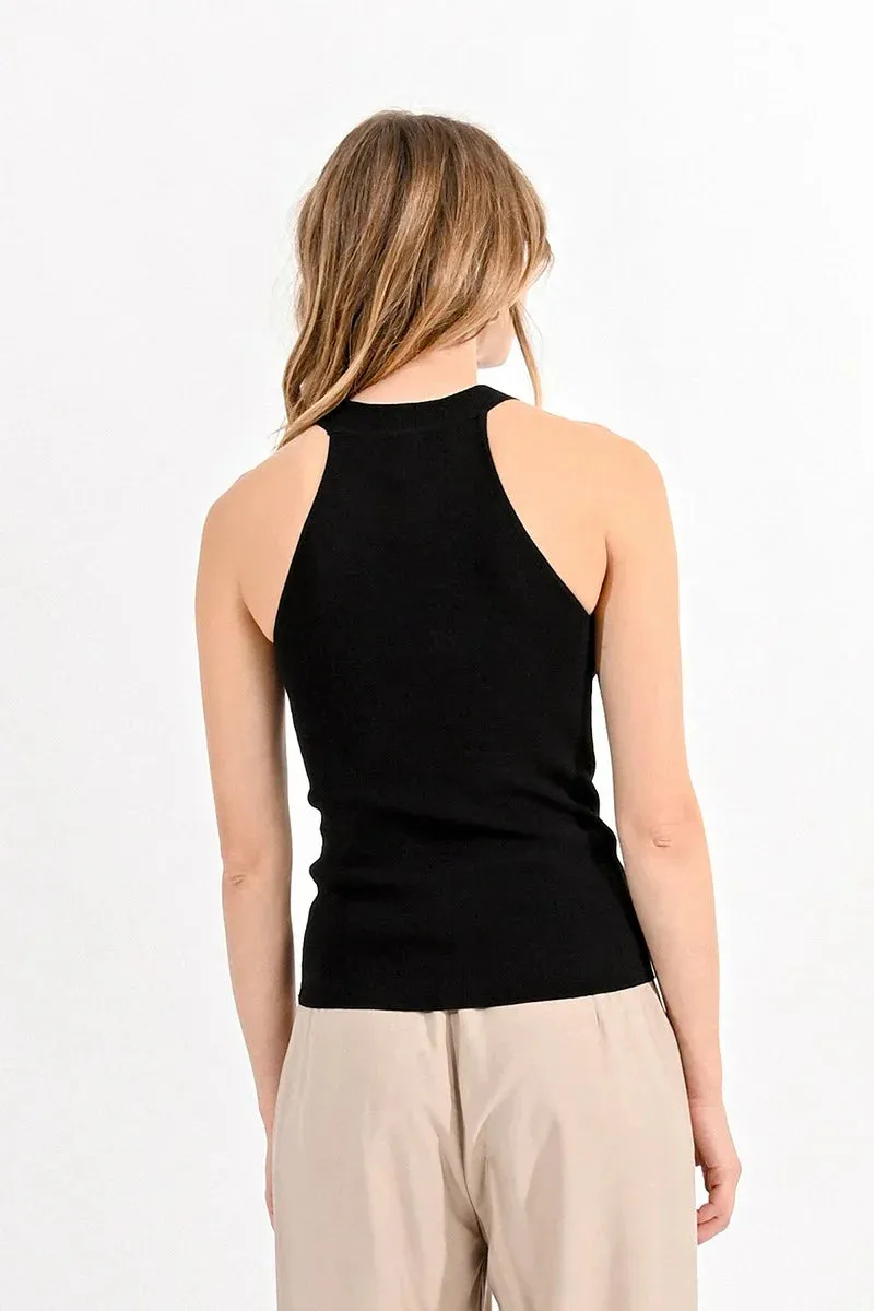 The Karlie Ribbed Tank Top - Black