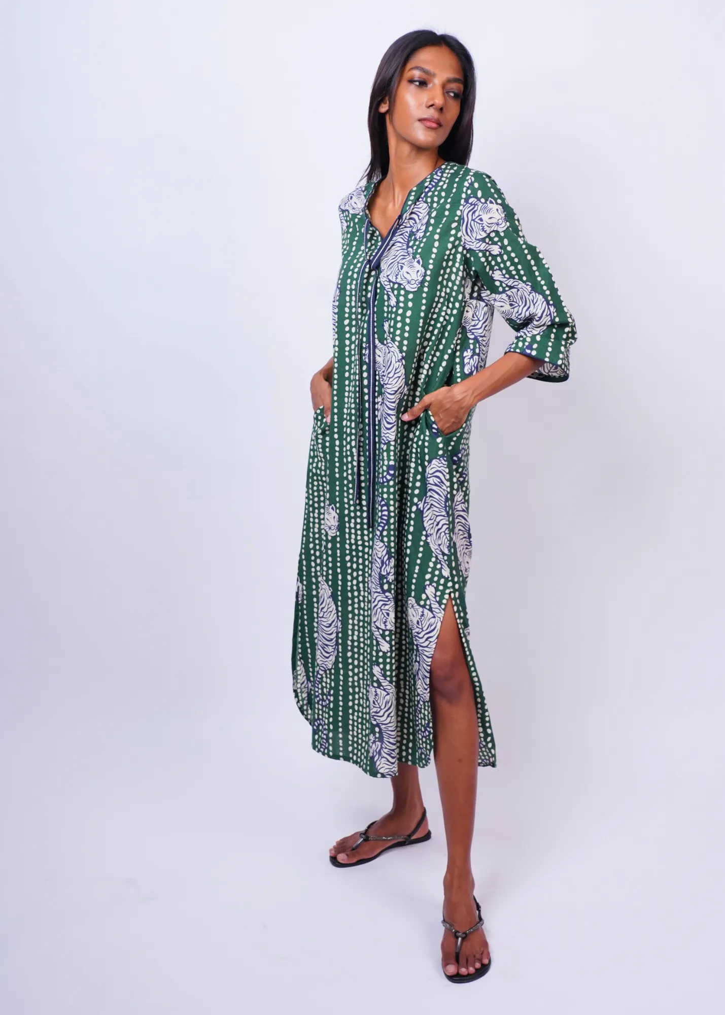 Tunic Dress - Moss Tiger