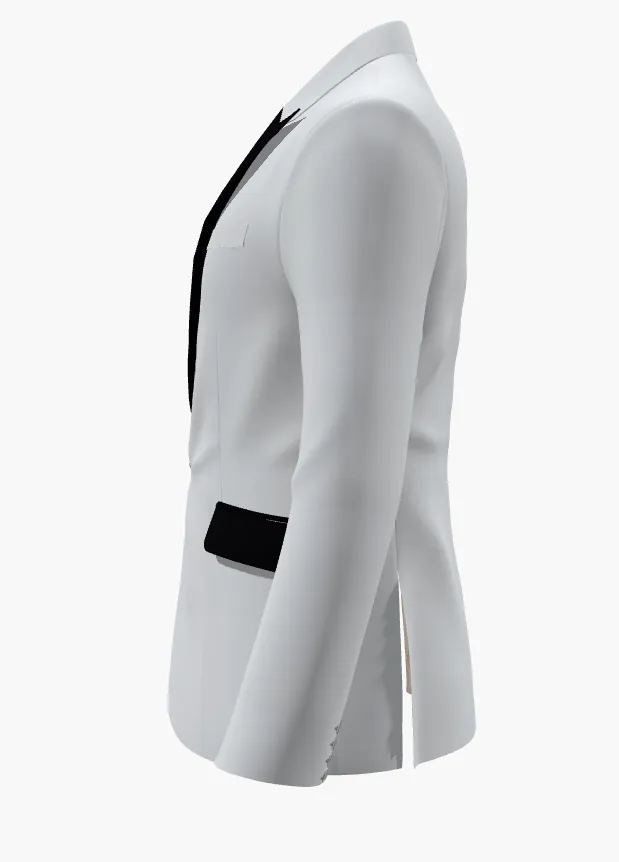 Tuxedo Plain White plus Black Contrast Black Velvet Lapels (Evening Wear Ceremony Book)/ Style No 106111